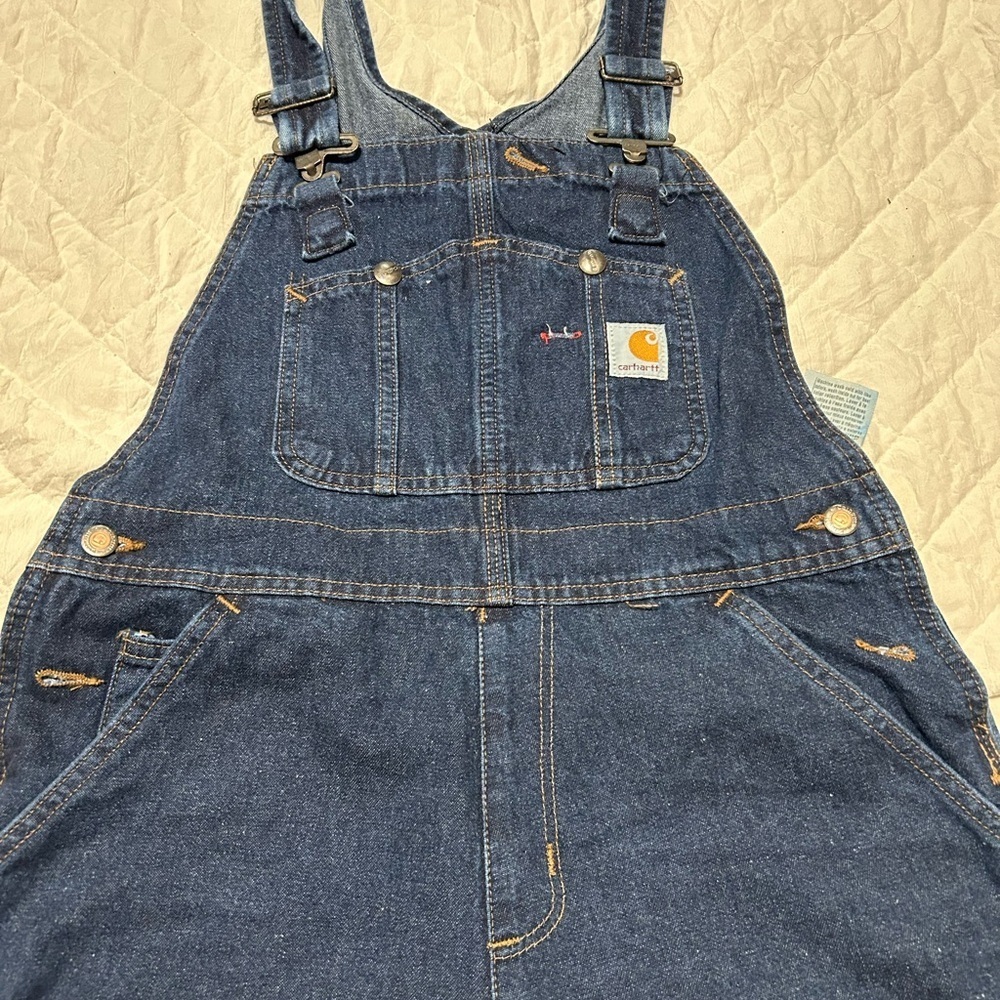Carhartt Womens Blue Denim Overalls - Picture 3 of 8